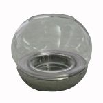 Felinar sferic cu suport metalizat 5x10x11,5 cm argintiu