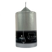 Lumanare cilindrica Φ8x15 cm argintiu perlat